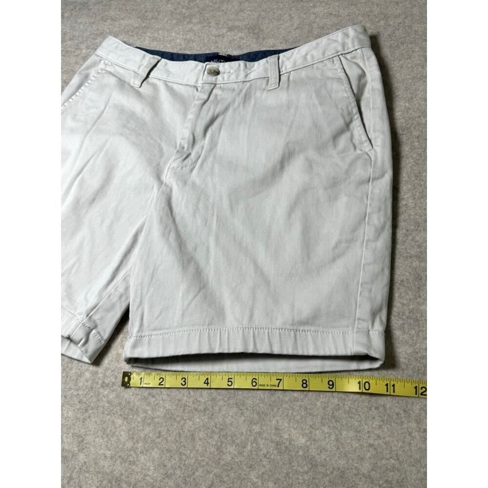 Nautica Men's Chino Shorts Light Khaki Stretch Flat Front 33W Casual Golf - Picture 6 of 10
